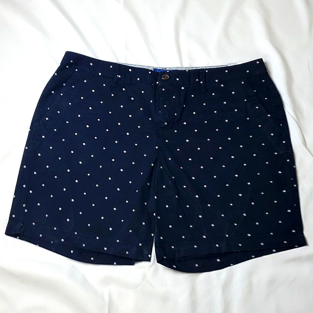 Blue shorts with white spots